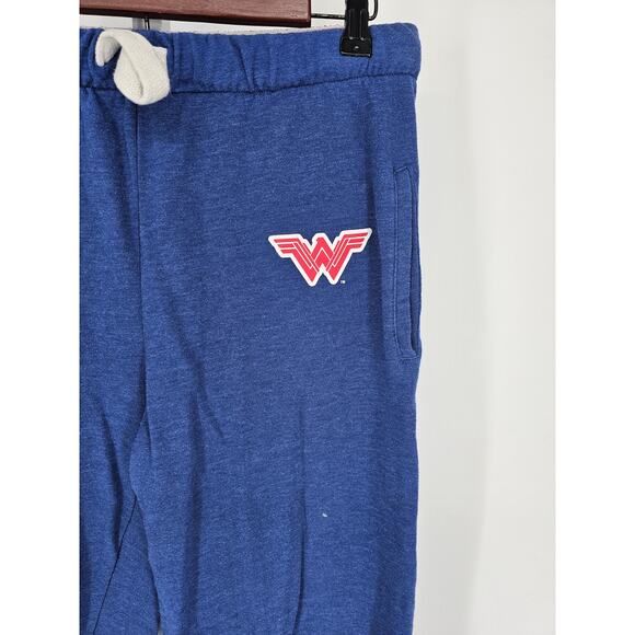Wonder Woman Women's Blue Logo Printed Elastic Waist Elastic Hem Pants Size M - Picture 2 of 4